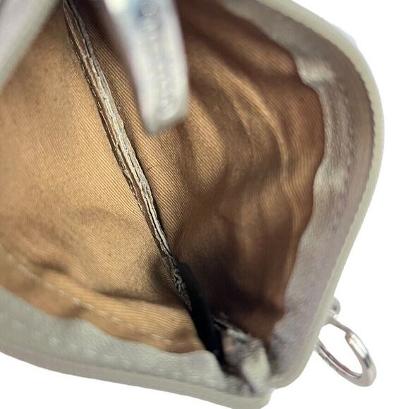 Fossil Womens Metallic Leather Coin Purse ID Holder Small Wallet Key Chain Bag - Picture 15 of 16